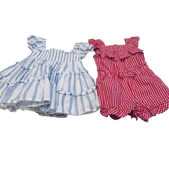 Tommy Hilfiger Baby Girl Romper & Janie & Jack Dress Sz 3 MO LOT OF 2 - Picture 1 of 16